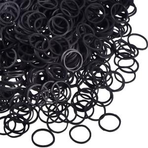 Hicarer 1000 pcs Mini Rubber Hair Bands 1/2" Soft Elastic Bands for Woman Hair Braids Ponytails & Beards Small Dreadlocks, Wedding Hairstyle and More(1.5 cm, Black)