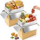 Convivium 2 Pack Insulated Shipping Boxes with Aluminum Foil Liner and 2 Foil Bags, Thermal Cooler Mailing Boxes for Hot & Frozen Food Delivery (2, 10 * 6 * 6.5 inches)