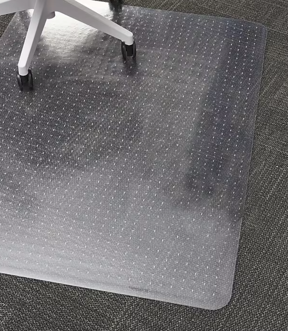 Crystal Clear 1/5" Thick 47" x 35" Heavy Duty Hard Chair Mat, Can be Used on Carpet or Hard Floor