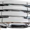 Exterior Chrome Door Handle 4 PCS Front Rear Driver & Passenger Compatible with 2007-2014 Cadillac Escalade Chevy Avalanche Silverado Suburban GMC Sierra Yukon OE # 22738722 22738721 20828258