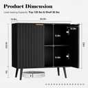Fluted Buffet Cabinet Sideboard, Storage Cabinet, Modern Accent Cabinet Console Table for Entryway, Living Room, Black, 31 inches x 16 inches x 30 inches