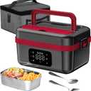 Cordless Electric Heated Lunch Box for Men Women, 1L Rechargeable Lunch Box Self-Heating Food Warmer with Keep Warm Function Ideal for Indoor Outdoor Work Office Camping Travel