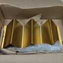 Gold Taco Holder Stand with Handles for Party, Set of 6 Stainless Steel Taco Tray, Rack Holds Up to 3 Tacos Each Stackable storage, Dishwasher Oven Safe