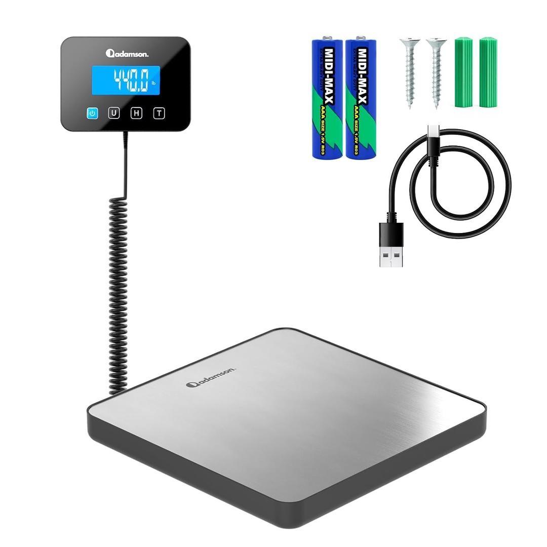 Shipping Scale for Small Business - 440 lbs/0.35oz - High Accurate Digital Postal Scale with Hold/Tare Function - Perfect for Packages, Luggage, Home Use - Battery & Cable Included