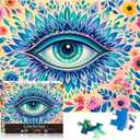 GIVEITALL 1000 Pieces Puzzles for Adults Kids,Flower Eyes Jigsaw Puzzle 1000 Pieces,High Difficult Challenging Puzzles Large Piece Colorful Art Family Decoration Gifts Puzzle (Flower Eyes)