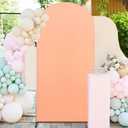 FUHSY Wedding Arch Cover Peach Arch Stand Cover 2.6x6FT Arch Covers Stretchy Backdrop Fabric Spandex Fitted Arches Backdrop Cover Chiara Arched Covers for Baby Shower Balloon Party Decor