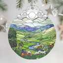 Christmas Ornaments: Stained Glass Ornament, Christmas Tree Ornament, Hanging Ornaments for Home Decor, Xmas Tree Decorations, Exquisite Holiday Decor, Gift & Holiday Present, Green Irish Hills