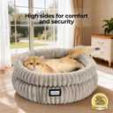 BALANCE Cat Bed Kitten Bed, Washable Round Cat Beds for Indoor Cats,Super Soft Plush Faux Fur Pet Bed for Puppy and Kitten with Anti-Slip Bottom