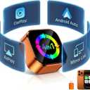 4-in-1 Wireless CarPlay Adapter with Screen Mirroring, Watch Netflix/YouTube in Car, Android Auto AirPlay Mirror Link, Plug & Play No App, Compatible with 800+ Cars iPhone Android