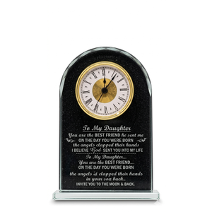 Thank You Gifts Clock for Women, Men, Appreciation Gift for Friends, Coworkers, Teacher - Inspirational Quotes Gifts for Mom, Sister - K9 Crystal Thank You Clock Desk & Home Decor