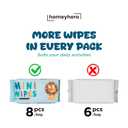 2 x Travel Baby Wipes - 100% Plant-Based Bamboo, Safe for babies & Sensitive Skin, Alcohol & Fragrance Free, Hypoallergenic, Travel Wet Wipes, Resealable, Leak-proof design, 64 Wipes (Sky Lion) (8 Count (Pack of 8))