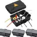 Hrensaw IP54 Large Outdoor Electrical Box w/ 8 Cable Seal Entry, Bundle w/ 3 Small Weatherproof Extension Cord Safety Box, Protect Power Strip, Timer Outlet Plug, Holiday Lights Decoration, Black