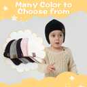 UAMOEI Baby Winter Hat Bear Kids Knit Beanie with Ears Girls Warm Hats for Boy Toddler Beanies Earflap Girl Infant Hat (US, Age, 0 Months, 6 Months, Pink+White)