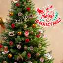 Western Christmas Tree Decorations Ornaments for Christmas Tree Cowboy Hat Xmas Ornament for Holiday Country Party Home Decor(Red)