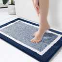 Bathroom Rugs 24x16, Extra Soft and Absorbent Microfiber Bath Mat, Non-Slip, Machine Washable, Quick Dry Shaggy Bath Carpet, Suitable for Bathroom Floor, Tub, Shower ( (24" x 16", Grey)
