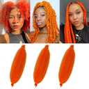 16 Inch Springy Afro Twist Hair Orange Marley Twist 3 Packs Kinky Braiding Hair Soft Locs Crochet Cuban Twist Orange Kinky Curly Hair for Distressed Faux Locs