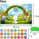 5 x Pin The Flower on The Bunny Easter Games Easter Party Games Easter Rabbit Game with Reusable Stickers Egg Hunt Activities Party Favors Supplies