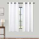 KOUFALL White Room Darkening Curtains 48 Inch Long,Blackout Short Window Curtains 48 Inch Length for Bedroom Bathroom 2 Panels Set