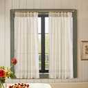 jinchan Pinch Pleated Linen Blend Curtains 54 Inch 2 Panels Light Filtering Modern Farmhouse Back Tab Drapes for Living Room Bedroom Beige (38"W x 54"L (Pack of 2))