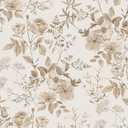 Erfoni 16.9" x118" Boho Floral Peel and Stick Wallpaper Beige Flower and Leaf Contact Paper Self Adhsive Removable Wallpaper Boho Botanical Wall Paper for Bedroom Cabinets Decor Vinyl Roll Waterproof