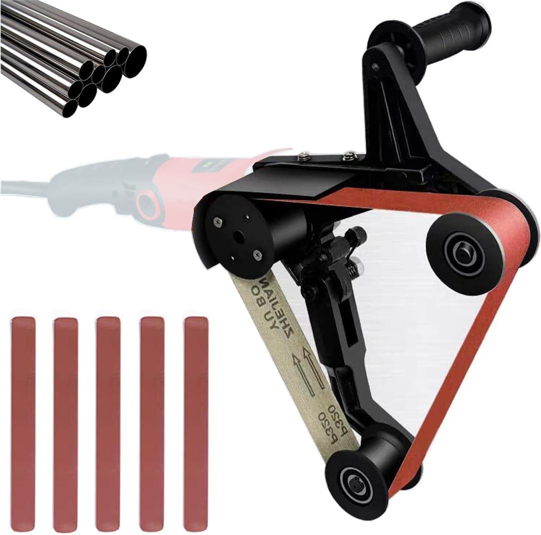 Belt Sander Adapter 5/811 UNC for Angle Grinder Attachment Pipe Tube Bracket Accessory Grinder Bearing Sanding Support Tool for Polishing Rust Removal 2040mm Belt