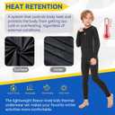 Kids Thermal Base Layer Set Fleece Lined Underwear Top & Pants for Winter Sports,1/2 Pack (Black, XXL)