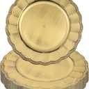 Gold Charger Plates Set of 10, 13 Inch Plastic Plate Chargers | Vintage Style for Weddings, Holiday Parties, Banquets & Family Gatherings, Elegant Chargers for Dinner Plates (10, Gold-XRK), 1313