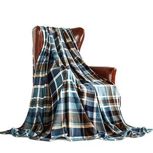 MERRYLIFE Throw Blanket Plaid Sherpa | Ultra-Plush Soft Colorful Oversized | Decorative Couch Travel Blanket | Queen Size(90" 90", Greenland)