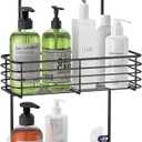 SMARTAKE Hanging Shower Head Caddy, Rustproof Bathroom Shower Shelf Organizer, SUS201 Stainless Steel Over The Storage Rack, for Toilet, Bathroom, Black