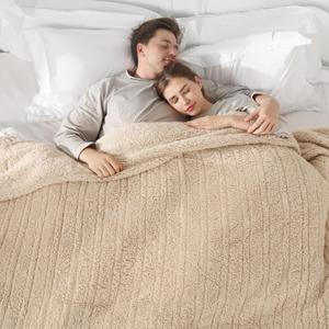 ESTINGO Heated Blanket Queen Size, Electric Blanket Queen Size Dual Control with 5 Heating Levels & 10 Hours Auto Off, Fast Heating with Overheat Protection, 84"x90", Milk Coffee