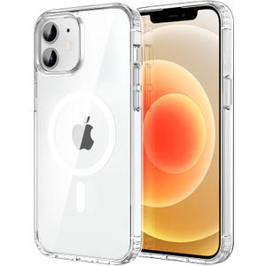 CACOE Magnetic Case for iPhone 12 & iPhone 12 Pro 6.1 inch-Compatible with MagSafe & Magnetic Car Phone Mount,Not Yellowing Anti-Scratch (Clear)
