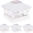 GreenLighting Mission Solar Post Cap Lights Fits 5x5 PCV/ Vinyl Outdoor Solar Powered Light, Fence Post, Landscaping, Deck, Garden- Bright LED, Waterproof White 4 Pack