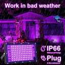 Black Light, 100W Outdoor Blacklight with Plug, 2 Pack Durable Black Lights for Glow Party, Dance, Halloween Decor, Fluorescent Body Painting and Stage Lighting