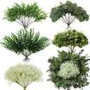 Autokcan 150 Pcs 5 Kinds Artificial Greenery Stems Mixed Artificial Eucalyptus Wedding Bouquet Bulk Fake Eucalyptus Stems Greenery Leaves for Vase Wedding Home Table Decor DIY Bouquets (Green)