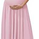 OUGES Women's 2026 Off The Shoulder Mesh Maxi Maternity Dress for Photoshoot Baby Shower Sleeveless Formal Long Dresses Size XL