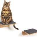 Cat Wall Shelves,Cat Wall Steps and Perch,Stairs,Ladders,Nest,Bed,Modern Wooden Floating Climbing Furniture for Hopping and Sleeping,with Scratching Cushion (Steps)