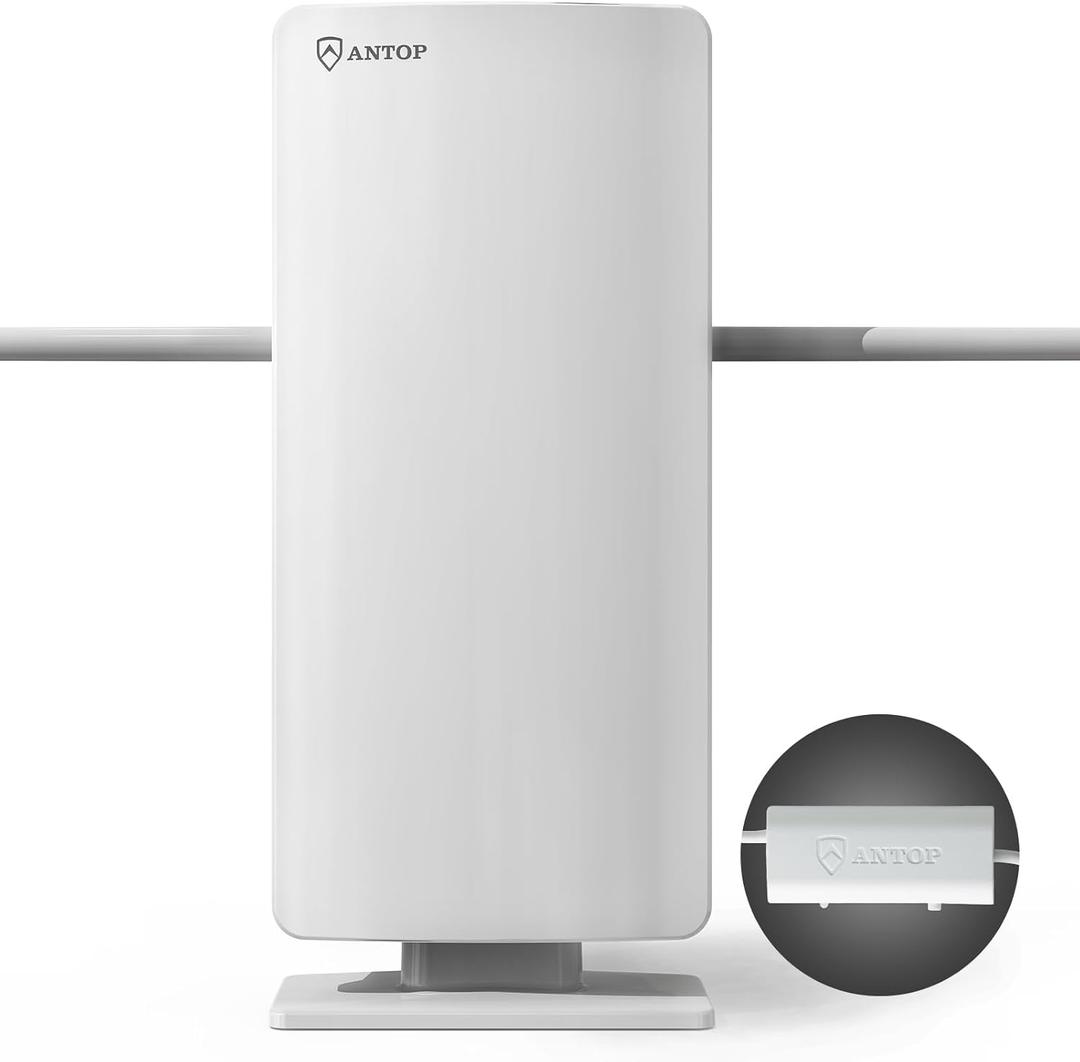 ANTOP Outdoor/Indoor HDTV Antenna, Big Boy Series AT-400BV, Smartpass Amplifier, 85 Miles Range, UHF/VHF Range Enhanced, Support 4K 1080p