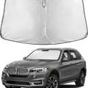 EcoNour Windshield Sunshade Compatible for BMW X5 2014-2016 2017 2018, Sun Visor for Front Windshield & Window Sun Shade Cover, UV Heat Blocker & Protector, Car Accessories
