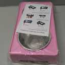 Elevated Dog Bowls for Small Dogs and Cats, Non-Slip Cat Bowls with 2 Thick 5.5" Stainless Steel Dishes, Dog Feeder 2 Heights Adjustable to 2.6"-5.3" (Pink)