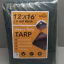 Tarp 12x16 Feet 16 Mil Heavy Duty Waterproof Tarp, Large Multipurpose Cover with Brass Grommets and Reinforced Edges, UV Resistant Thick Poly Tarps for Outdoor Camping Tent Pool Car, Green