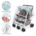 Double Stroller Rain Cover, Waterproof Weather Shield for Side by Side Baby Double Stroller, Twins Stroller Cover for Rain/Wind/Snow/Cold/Dust, Baby Outdoor Accessories