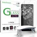 amFilm Ultra Glass Screen Protector for Galaxy S20 Ultra, 2 Pack, Tempered Glass, Fully Compatible with Ultrasonic Fingerprint Scanner
