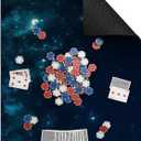 Board Game Mat for Table 31 x 55 Inches, Waterproof Neoprene Gaming Playmat for Mahjong, Poker, Board Games, Card Games, Tile Games, Dominoes & RPG–Large Portable Table Cover (Starry Sky)