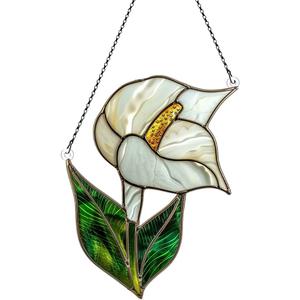 White Calla Lily Ornaments Decor for Window Hanging, Gift for White Calla Lily Lovers, Flower Home Wall Room Hanging Christmas Decorations, Acrylic Ornament