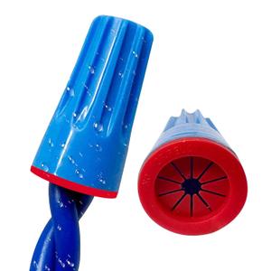 Dicio Waterproof Landscape Wire Connectors Small 100 PCs UL Listed,Waterproof Electrical Splice kit Wire Connectors Nuts Best for Outdoor Landscape Lighting (Blue_Red_100)