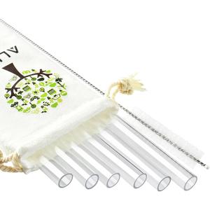 ALINK Reusable Clear Smoothie Straws, 10 in x 10 mm Jumbo Tritan Hard Plastic Drinking Straws, Individually Wrapped, Pack of 6 with Cleaning Brush and Carrying Case