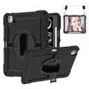 CLARKCAS Case for iPad Pro 13 Inch 2024 M4 (7th Generation), Hard PC Silicone Shockproof Protective with 360°Rotate Stand, Pencil Holder, Handle Shoulder Strap Cover for Model (A2926/ A3007), Black