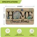 Artoid Mode Sea Shell Home Sweet Home Summer Doormat, Home Decor Low-Profile Switch Rug Door Mat Floor Mat for Indoor Outdoor 17x29 Inch
