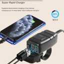 Bylikeho Motorcycle Phone Charger with Voltmeter & ON/Off Switch, SAE to USB Adapter for Phone, Tablet, GPS