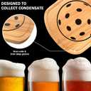 4 Pack Pickleball Drink Coasters with Hanging Hole, Paddle Shape Wooden Drink Coaster Set for Pickleball Party Favors Decorations, Gifts Idea for Pickleball Fans Women Men Waterproof